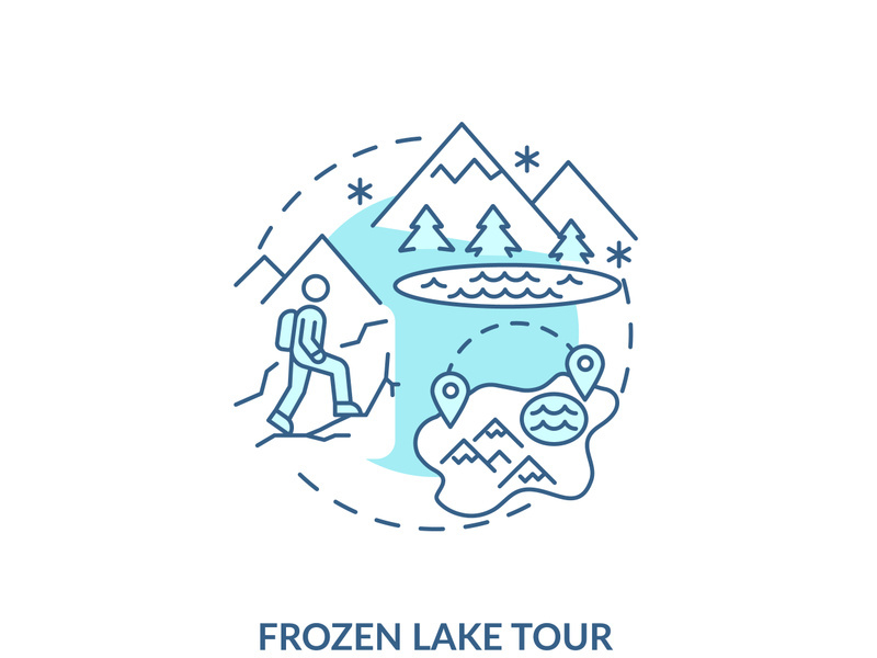 Frozen lake tour concept icon