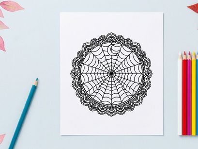 Intricate mandala design for coloring books and crafts. Detailed circular pattern with floral and geometric motifs for art therapy.