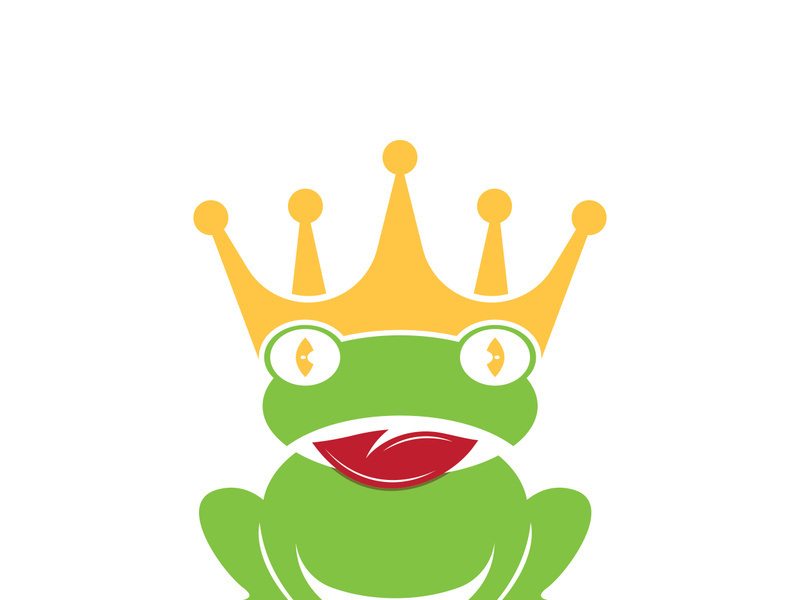 King frog logo icon template design vector illustration