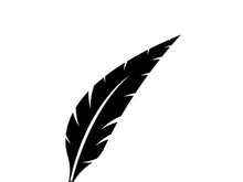 Feather quill design icon and logo illustration classic stationery