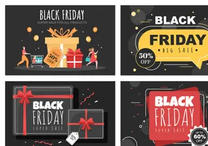 20 Black Friday Give Big Discount Sale Vector
