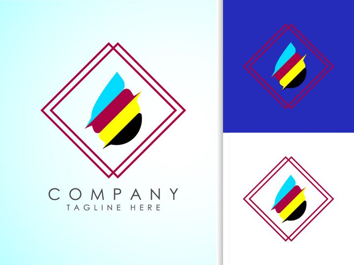 Digital printing logo design template. Logo for print shop polygraph and print factory. Vector illustration.