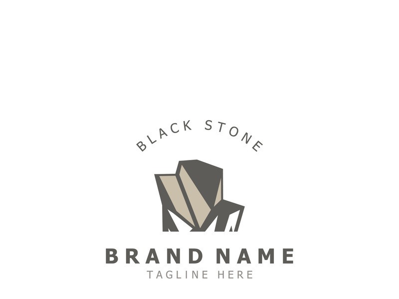 Stone logo template design simple elegant product brand natural element