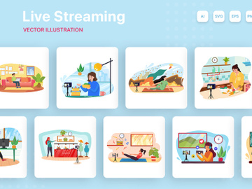 M154_Live Streaming Illustrations preview picture