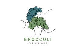 Broccoli Logo Design, Green Vegetable Vector, Broccoli Wallpaper, Vegetable Supermarket Illustration Garden Product Brand