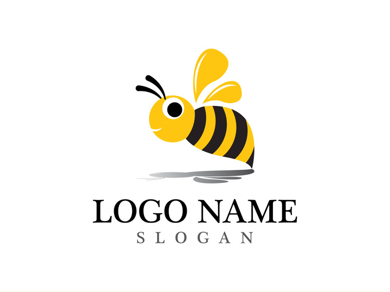 Bee logo vector icon illustration design