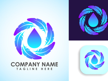 Feather logo design vector template. Feather logo for a writer or publishers. preview picture