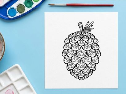 Ilustración de piña dibujada a mano. Boceto botánico artístico para diseño natural