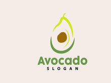 Avocado Logo, Fresh Fruit Vector Symbol Icon Design