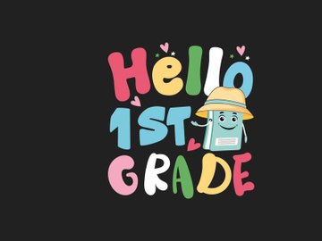 hello 1st grade t shirt design preview picture