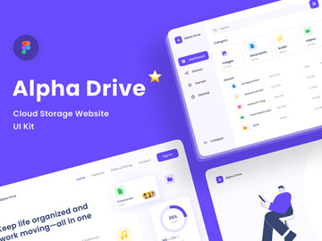 Alpha Drive Cloud Storage Website UI Kit preview picture