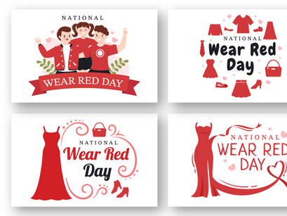 12 National Wear Red Day Illustration