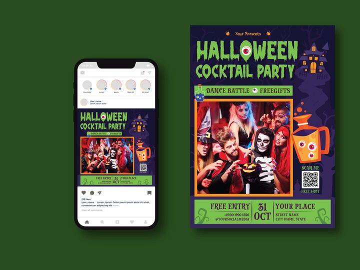 Halloween Cocktail Party Flyer