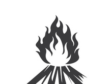 Bonfire Campfire Camp Fire place wood flame vintage retro logo design