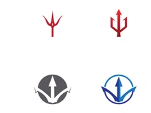 Vector trident logo design template.