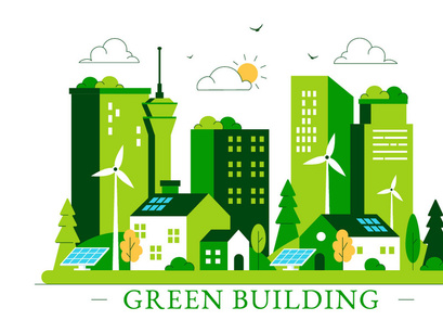 10 Green Building Illustration