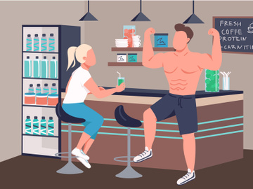 Fitness culture flat color vector illustration preview picture