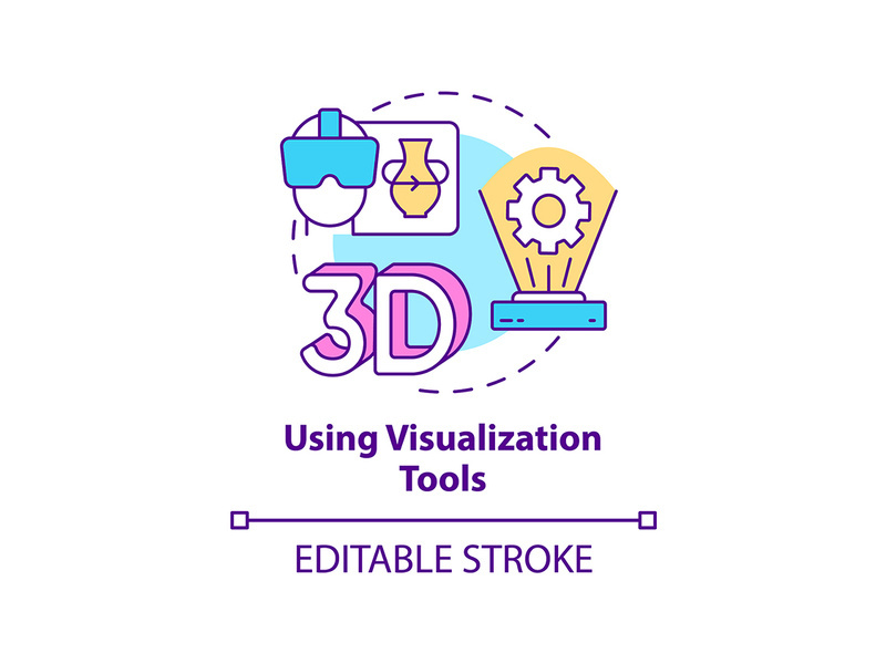 Using visualization tools concept icon