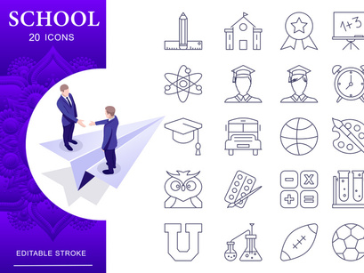 Education And School Icon Set