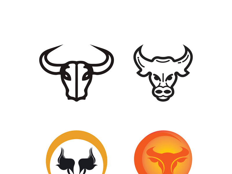 Bull head logo vector icon design illustration