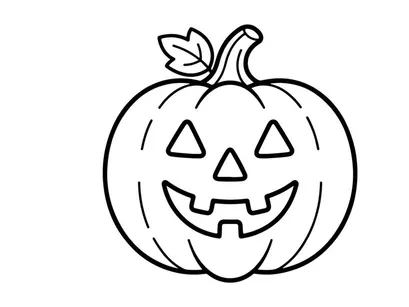 Calabaza de Halloween dibujada a mano con diseño de cara alegre. Ilustración de calabaza de dibujos animados para decoraciones otoñales festivas y manualidades para niños.