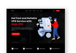 VPN UI/UX Landing Page Design