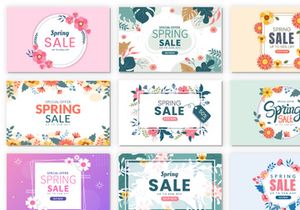 35 Spring Sale Blossom Flowers Background Illustration