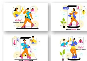 10 Virtual Fashion Show Illustration