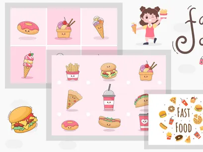 30 Fast food and Burger Vector