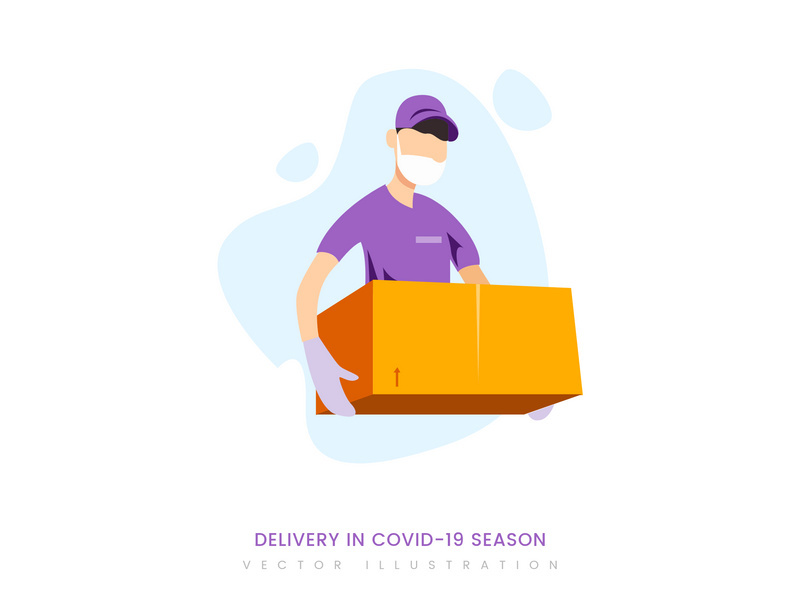 Delivery in Covid-19 season vector illustration