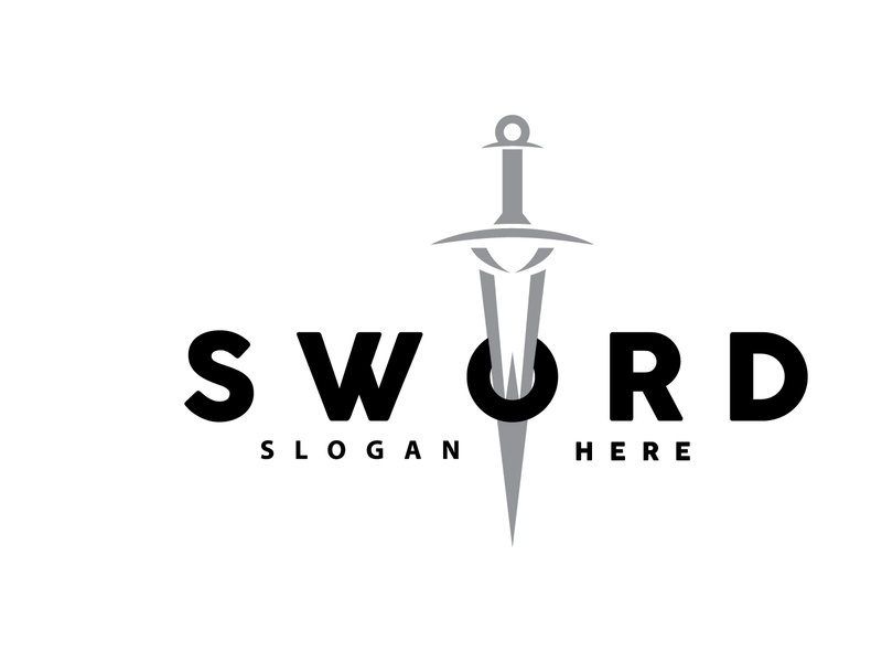 Sword Logo, Fighter War Weapon Vector