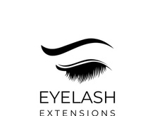 Luxurious and colorful eyelash extension logo.