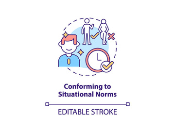Conforming to situational norms concept icon preview picture