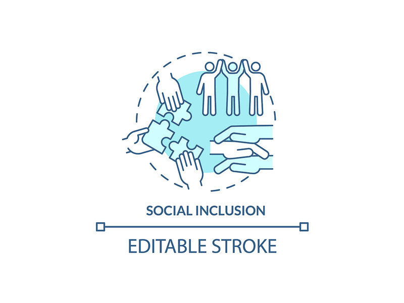 Social inclusion turquoise concept icon