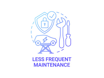 EV less frequent maintenance concept icon. preview picture