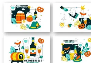 10 Oktoberfest Vector Illustration