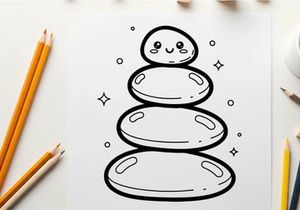 Stacked stones balance zen meditation vector illustration