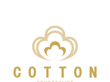 Soft natural organic cotton flower plant logo for cotton plantations, industries,business,textile,clothing and beauty,vector preview picture