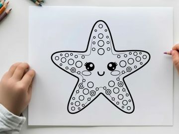 Cute cartoon starfish with polka dots vector illustration preview picture