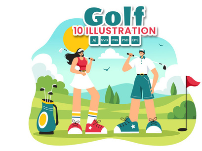 10 Golf Sport Illustration