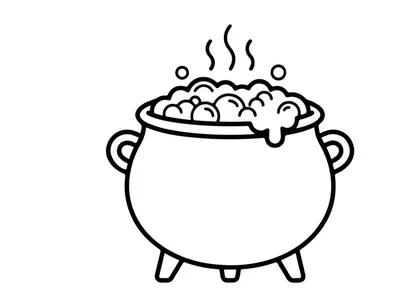 Boiling pot with steam rising on stove. Simmering cooking vessel releasing hot vapor bubbles for meal preparation.