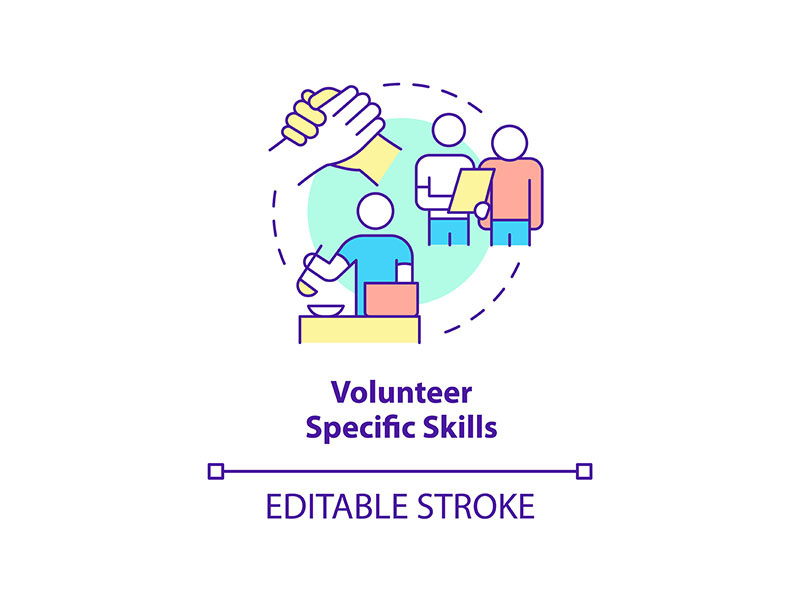 Volunteer specific skills concept icon