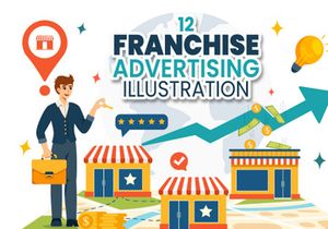 12 Franchise Advertising Business Illustration
