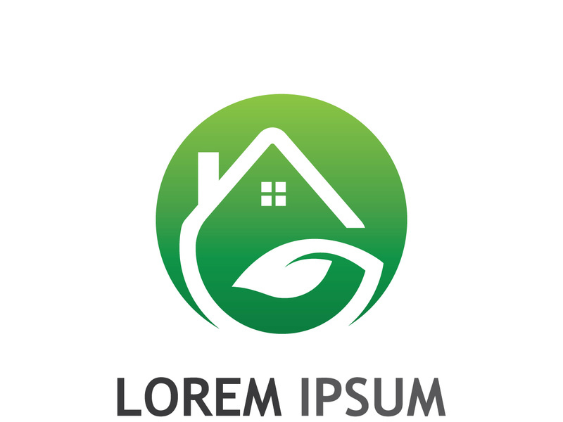 Natural green leaf logo.