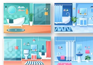 13 Modern Bathroom Furniture Interior Illustration