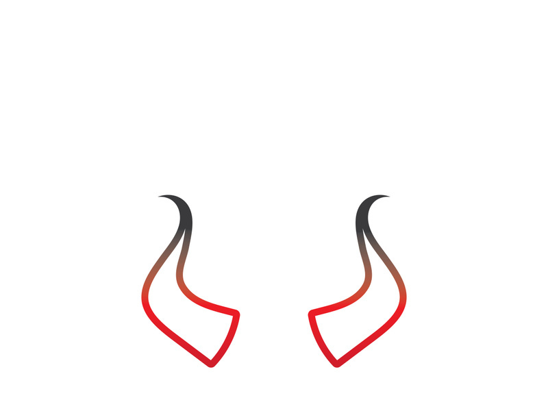 Devil horn Vector icon design illustration Template