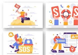 13 SOS Message Emergency Illustration