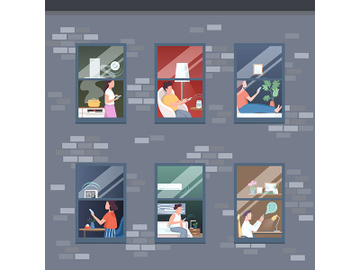 Smart apartment floors flat color vector illustration preview picture