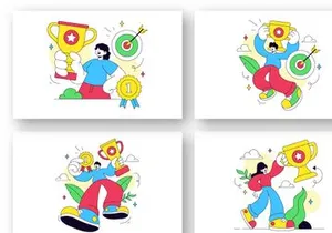 10 Achievement Vector Illustration