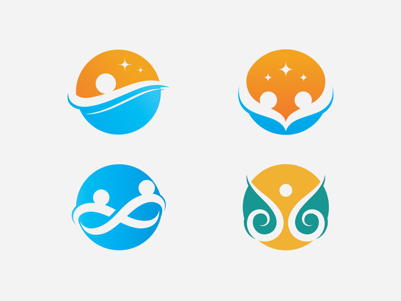 Community  network and social  Health Logo  icon design template